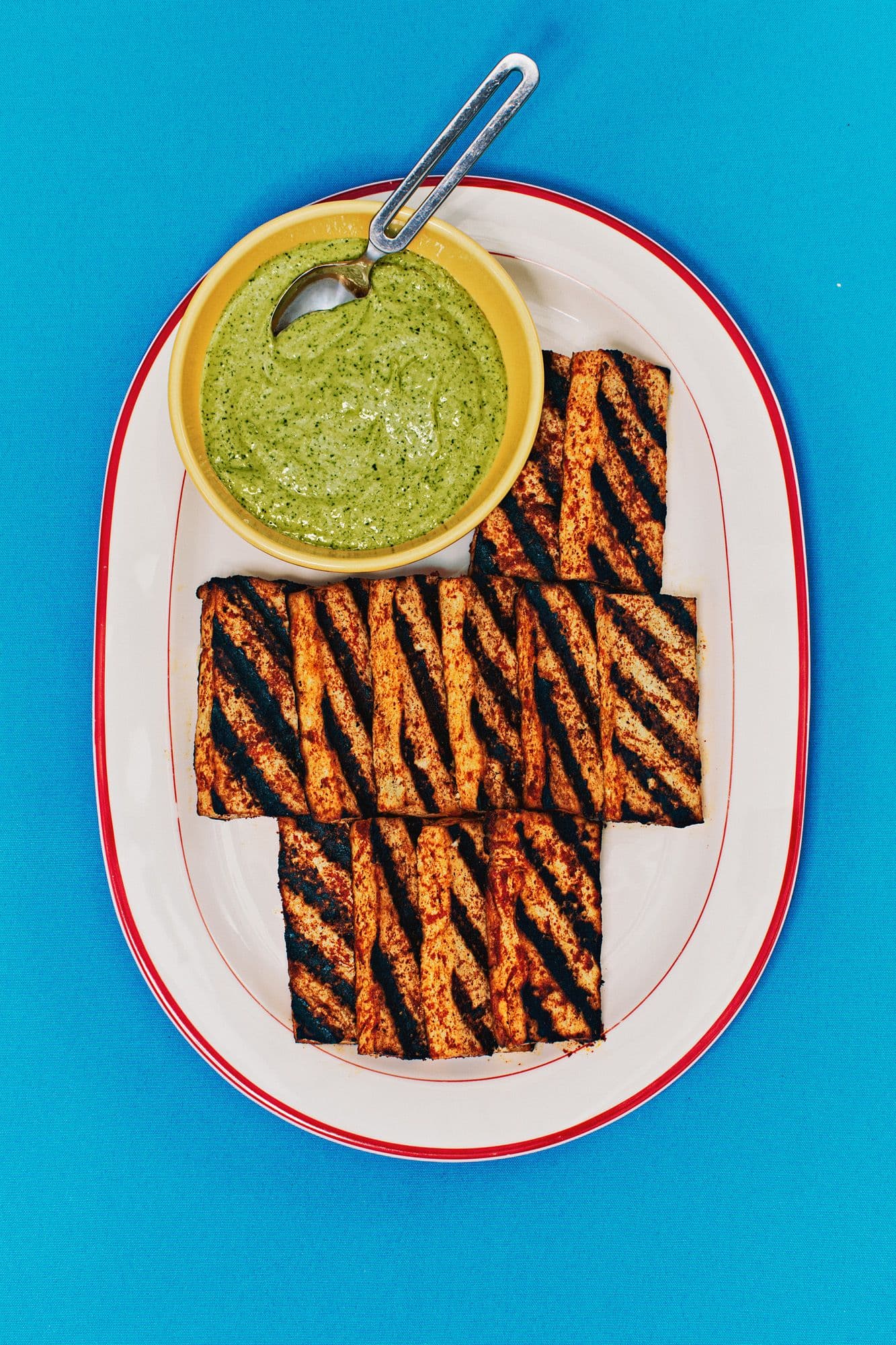 Peruvian-Style Tofu With Creamy Cilantro Sauce